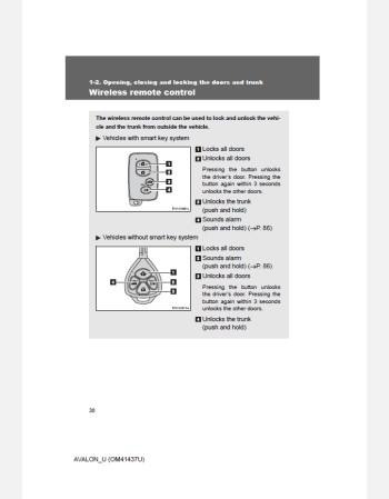 toyota avalon 2010 owners manual 